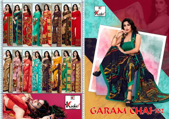 Garam Chai 102 Rennial Printed Designer Regular Wear Sarees Collection
